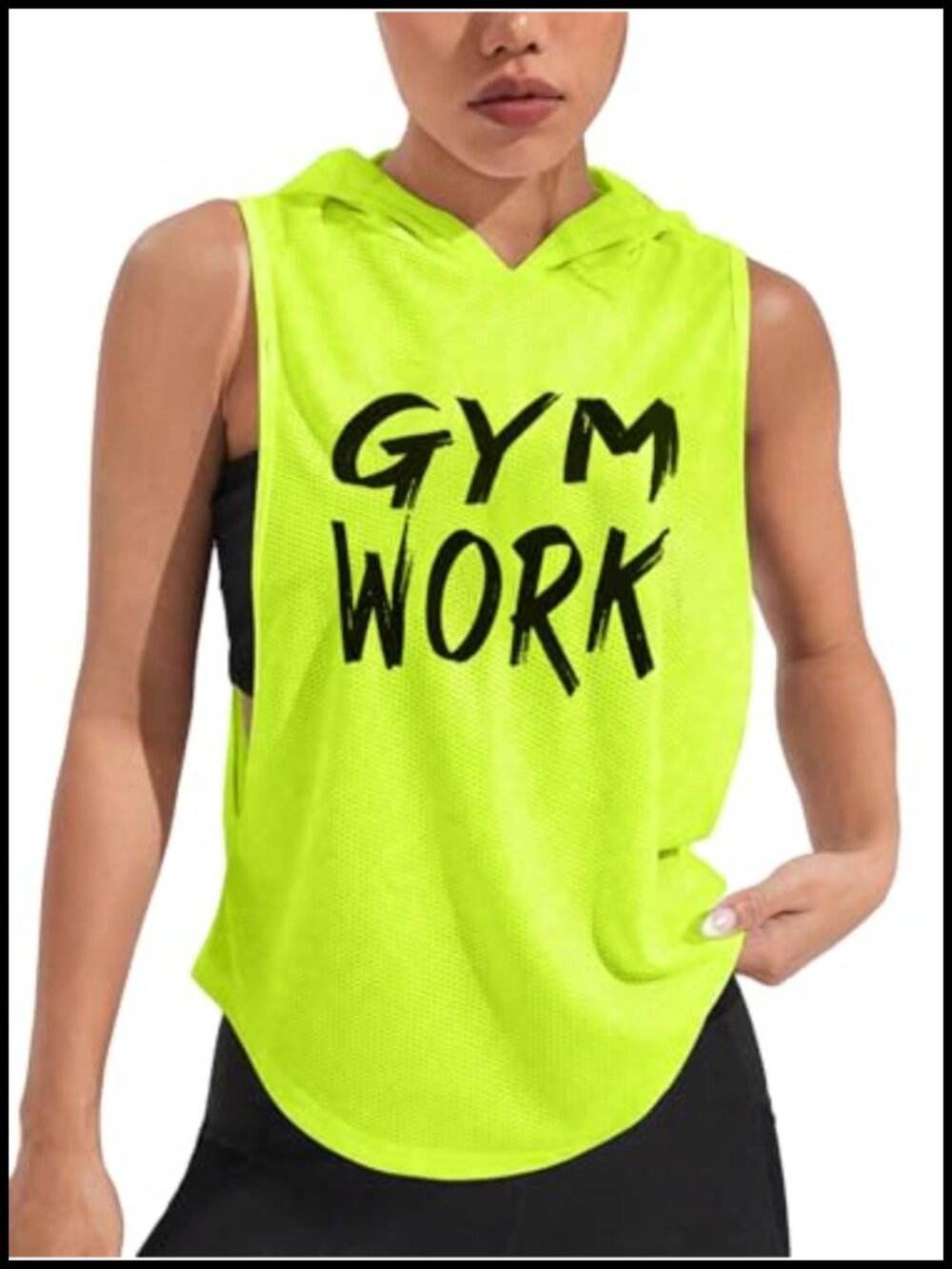 SweatyRocks Polyester Sleeveless Hooded Workout Tank Top